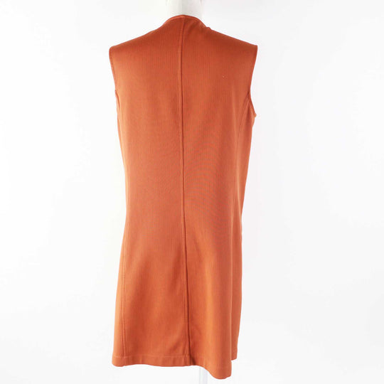 HERMES one piece 2E0527D6 Outer: 100% cotton, Lining: 100% cotton, Leather part: sheepskin terracotta Women 38 Used Authentic