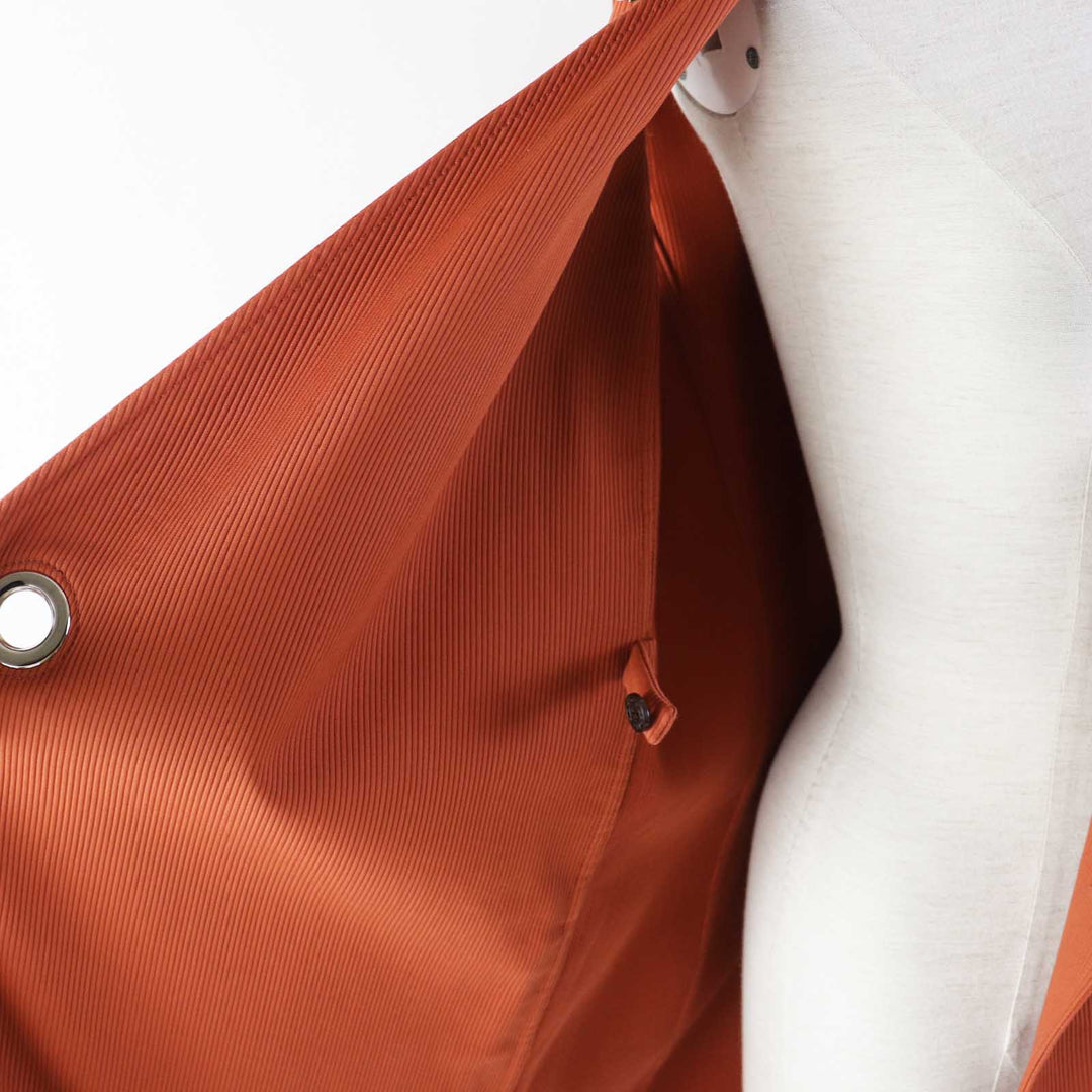 HERMES one piece 2E0527D6 Outer: 100% cotton, Lining: 100% cotton, Leather part: sheepskin terracotta Women 38 Used Authentic