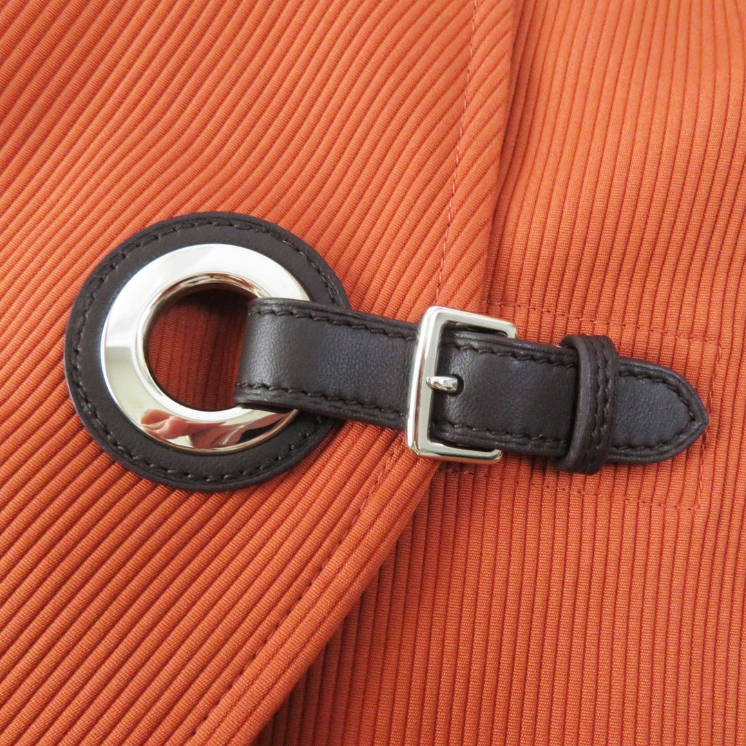 HERMES one piece 2E0527D6 Outer: 100% cotton, Lining: 100% cotton, Leather part: sheepskin terracotta Women 38 Used Authentic