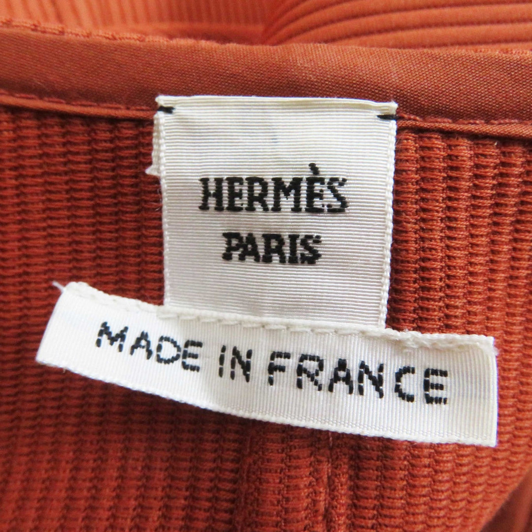 HERMES one piece 2E0527D6 Outer: 100% cotton, Lining: 100% cotton, Leather part: sheepskin terracotta Women 38 Used Authentic