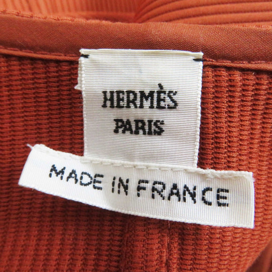 HERMES one piece 2E0527D6 Outer: 100% cotton, Lining: 100% cotton, Leather part: sheepskin terracotta Women 38 Used Authentic