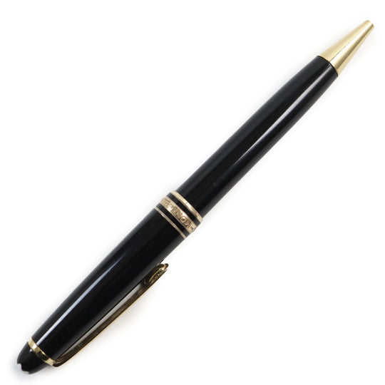 MONTBLANC Ballpoint pen Resin, Gold Plated Black gold Meisterstck Classic mens Used Authentic
