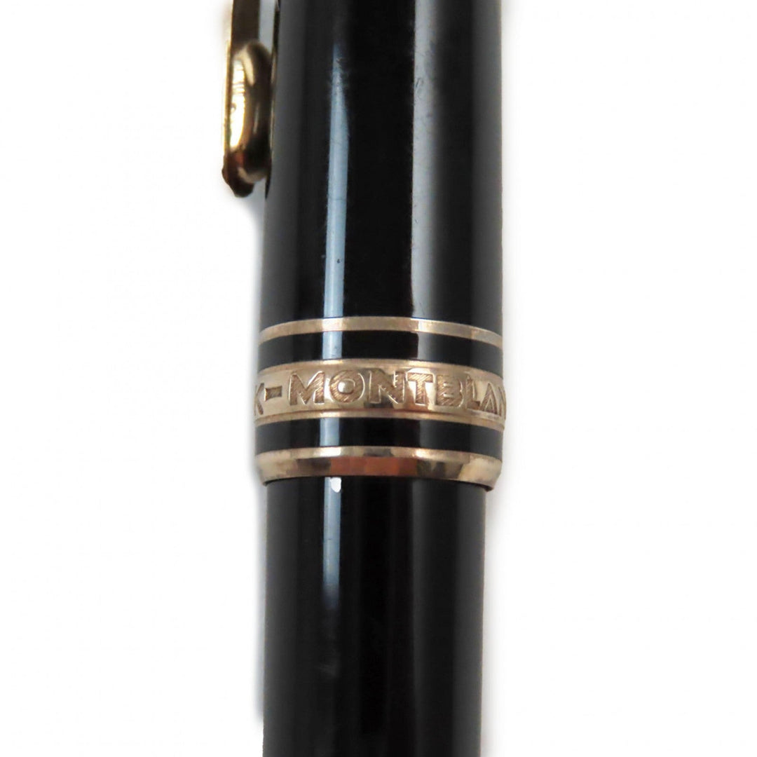MONTBLANC Ballpoint pen Resin, Gold Plated Black gold Meisterstck Classic mens Used Authentic