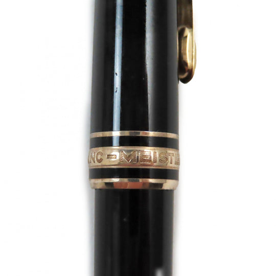 MONTBLANC Ballpoint pen Resin, Gold Plated Black gold Meisterstck Classic mens Used Authentic