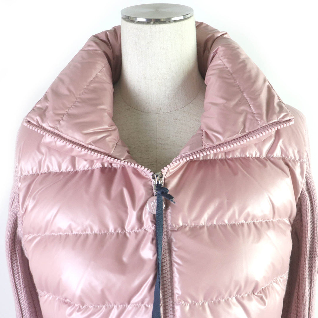 MONCLER Blouson Outer: 100% polyester, Main: 100% wool, Filling: 90% down, Filling: 10% feather pink CARDIGAN Women S Used Authentic