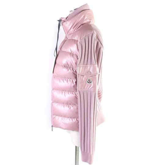 MONCLER Blouson Outer: 100% polyester, Main: 100% wool, Filling: 90% down, Filling: 10% feather pink CARDIGAN Women S Used Authentic