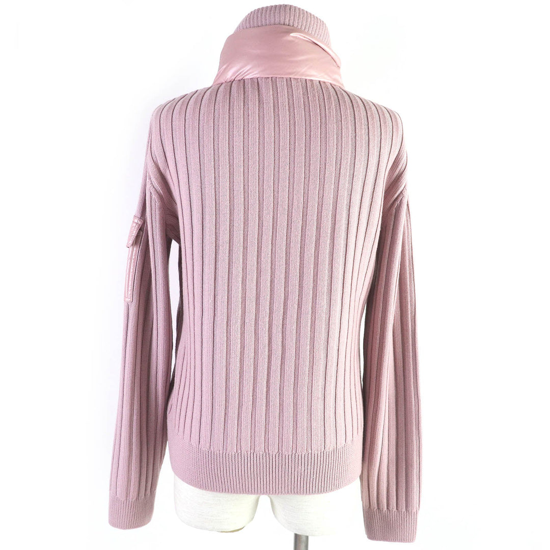 MONCLER Blouson Outer: 100% polyester, Main: 100% wool, Filling: 90% down, Filling: 10% feather pink CARDIGAN Women S Used Authentic