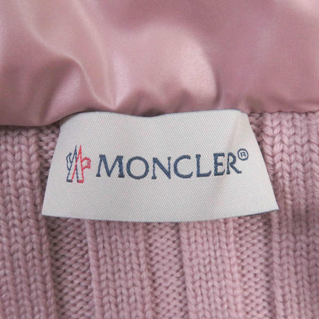 MONCLER Blouson Outer: 100% polyester, Main: 100% wool, Filling: 90% down, Filling: 10% feather pink CARDIGAN Women S Used Authentic
