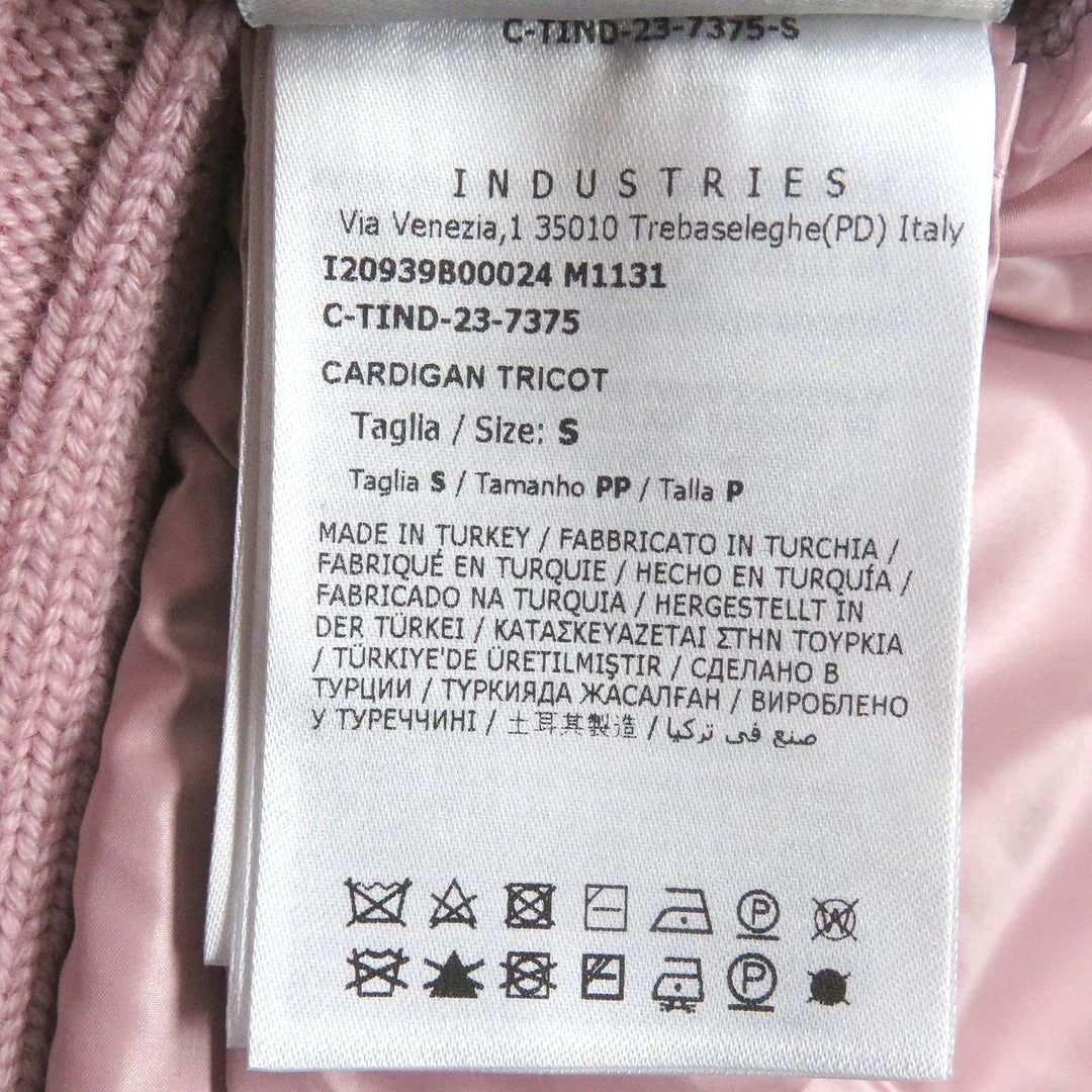 MONCLER Blouson Outer: 100% polyester, Main: 100% wool, Filling: 90% down, Filling: 10% feather pink CARDIGAN Women S Used Authentic