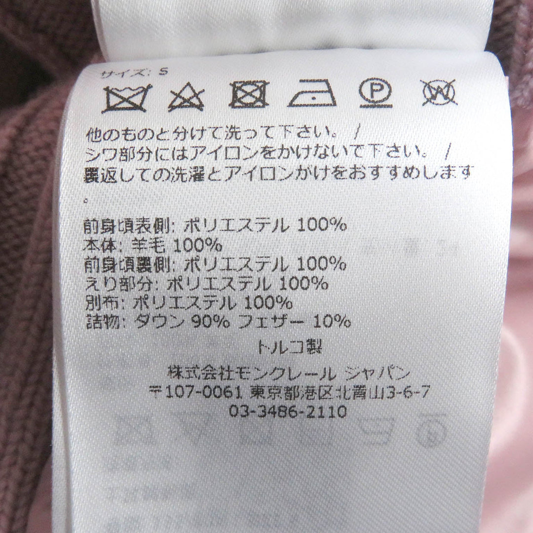 MONCLER Blouson Outer: 100% polyester, Main: 100% wool, Filling: 90% down, Filling: 10% feather pink CARDIGAN Women S Used Authentic