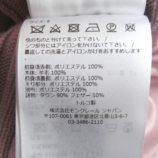 MONCLER Blouson Outer: 100% polyester, Main: 100% wool, Filling: 90% down, Filling: 10% feather pink CARDIGAN Women S Used Authentic