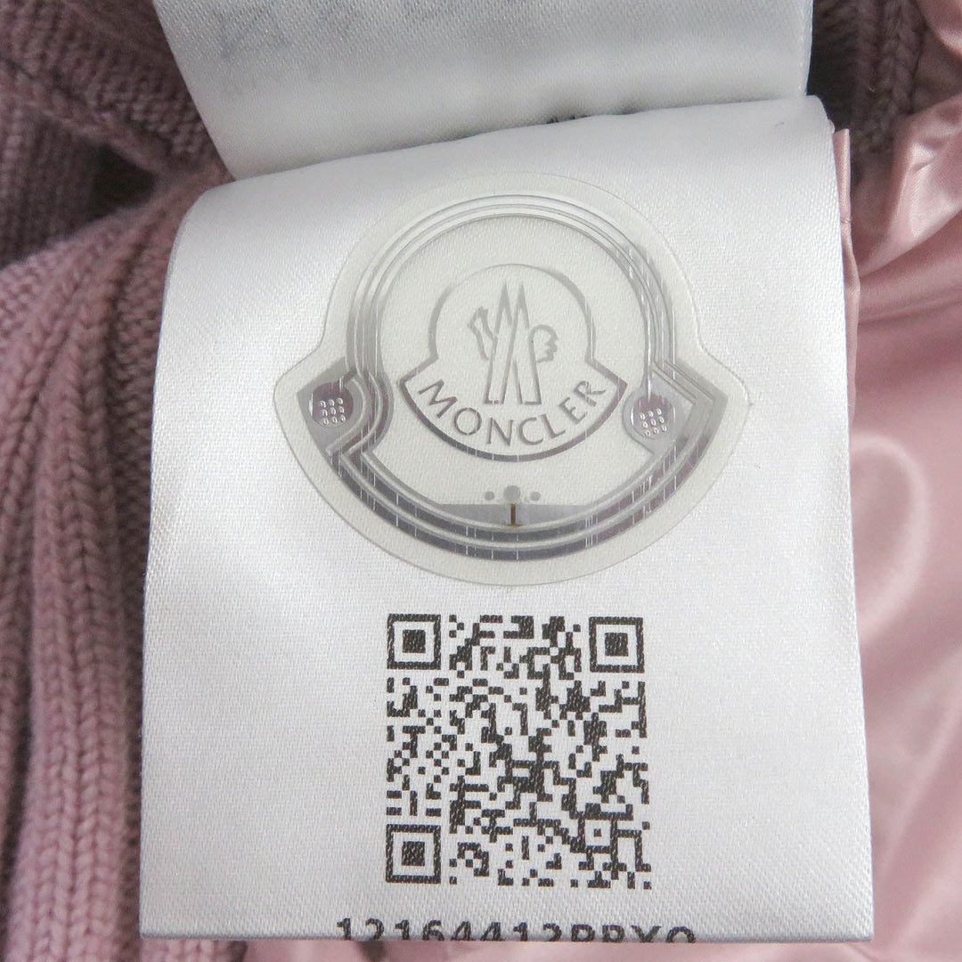MONCLER Blouson Outer: 100% polyester, Main: 100% wool, Filling: 90% down, Filling: 10% feather pink CARDIGAN Women S Used Authentic