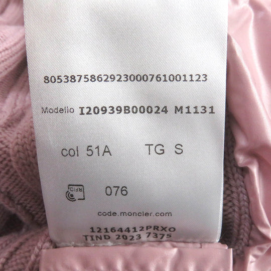 MONCLER Blouson Outer: 100% polyester, Main: 100% wool, Filling: 90% down, Filling: 10% feather pink CARDIGAN Women S Used Authentic
