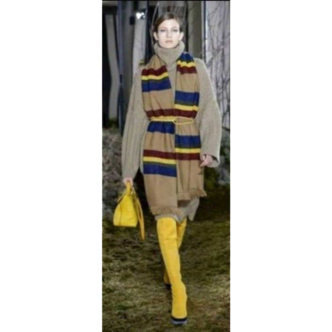 HERMES one piece Main: 100% cashmere Brown Women 34 Used Authentic