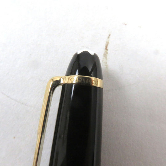 MONTBLANC Ballpoint pen Precious resin Black gold Meisterstck Classic mens Used Authentic