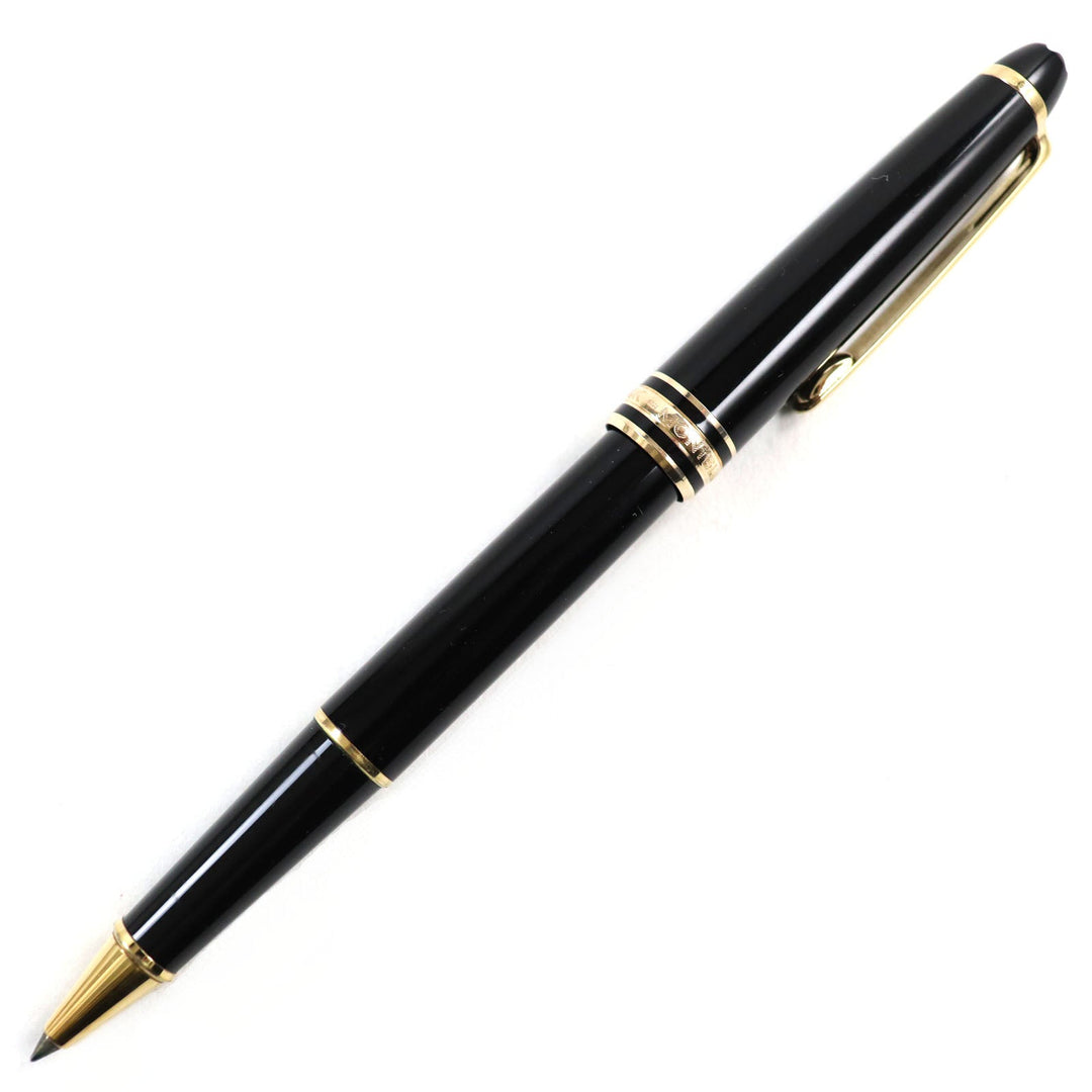 MONTBLANC Ballpoint pen Precious resin Black gold Meisterstck Classic mens Used Authentic
