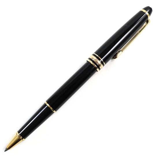 MONTBLANC Ballpoint pen Precious resin Black gold Meisterstck Classic mens Used Authentic