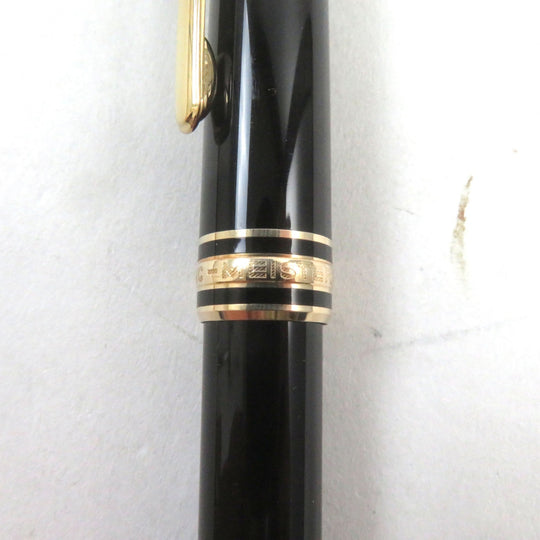 MONTBLANC Ballpoint pen Precious resin Black gold Meisterstck Classic mens Used Authentic