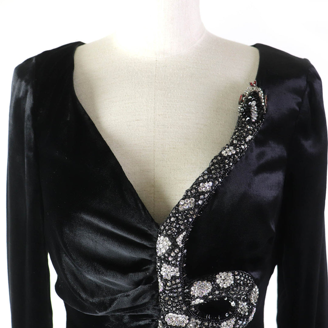 VALENTINO dress Outer: 80% rayon, Outer: 20% silk, Lining: 100% silk, Part: 100% silk, Part: 100% polyester black Women 38 Used Authentic