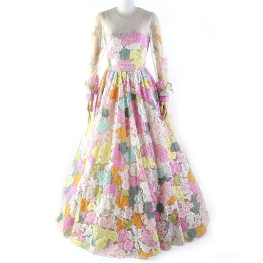 VALENTINO dress Outer material: 100% nylon, Outer material: 65% cotton, Outer material: 35% nylon, Outer material: 77% cotton, Outer material: 17% rayon multicolor Women 38 Used Authentic