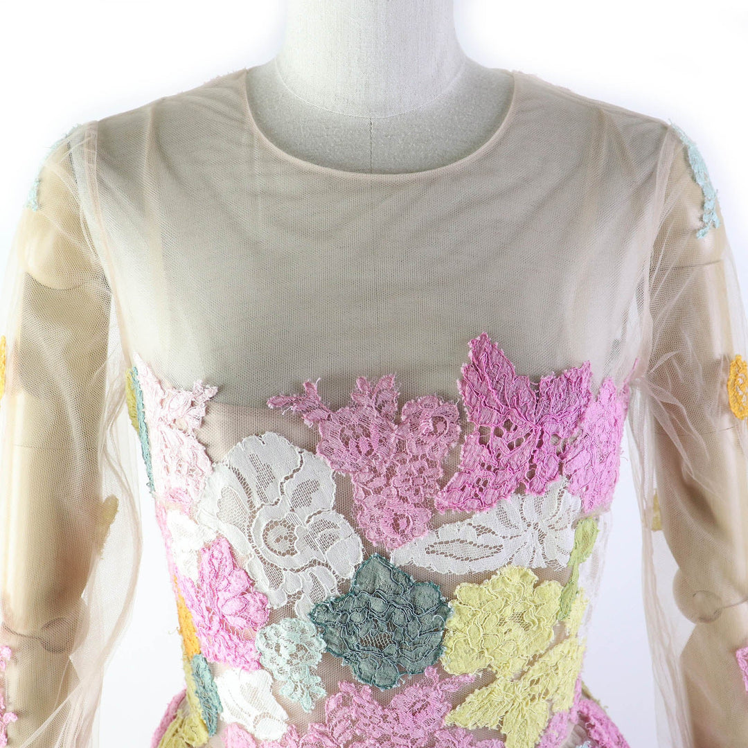 VALENTINO dress Outer material: 100% nylon, Outer material: 65% cotton, Outer material: 35% nylon, Outer material: 77% cotton, Outer material: 17% rayon multicolor Women 38 Used Authentic