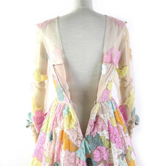 VALENTINO dress Outer material: 100% nylon, Outer material: 65% cotton, Outer material: 35% nylon, Outer material: 77% cotton, Outer material: 17% rayon multicolor Women 38 Used Authentic