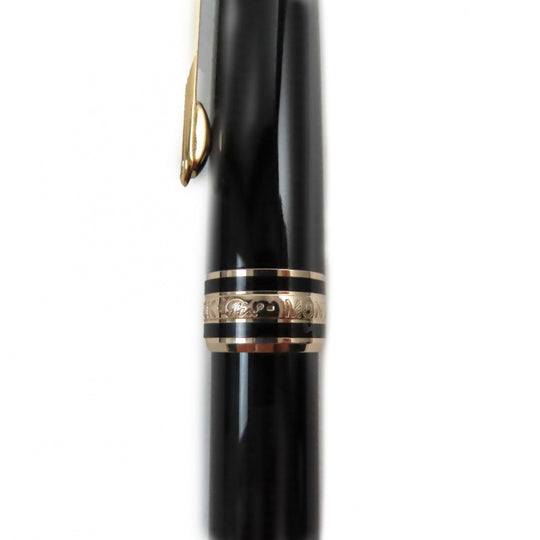 MONTBLANC Ballpoint pen Precious resin Black gold Meisterstck Classic mens Used Authentic