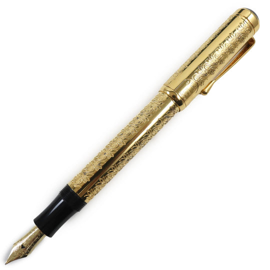 MONTBLANC fountain pen Main: Vermeil, Nib: K18 gold Patron Series 1994 Louis XIV Women Used Authentic