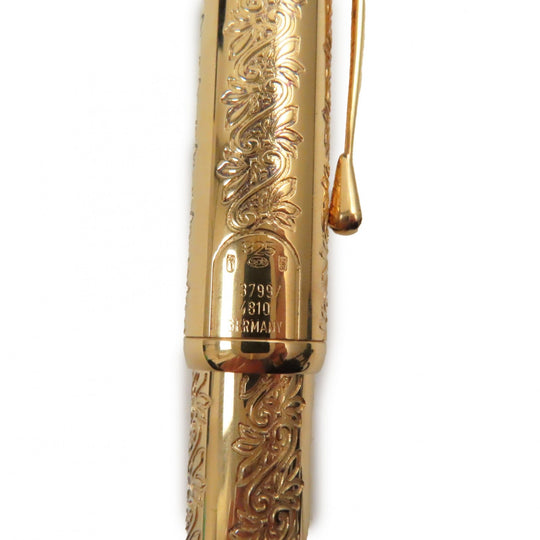 MONTBLANC fountain pen Main: Vermeil, Nib: K18 gold Patron Series 1994 Louis XIV Women Used Authentic