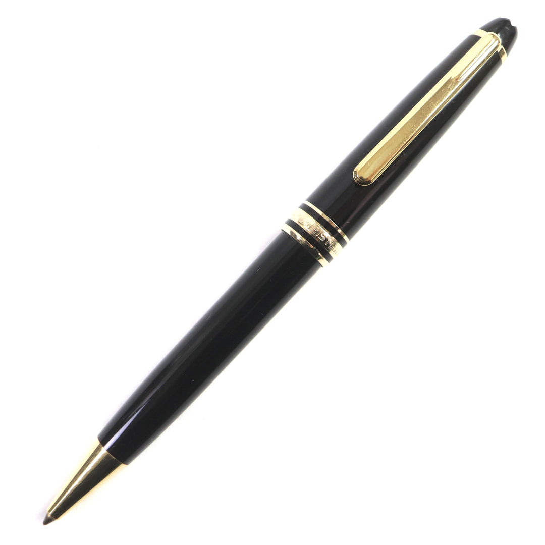 MONTBLANC Ballpoint pen Resin, Gold Plated Black gold Meisterstck Classic mens Used Authentic