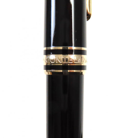 MONTBLANC Ballpoint pen Resin, Gold Plated Black gold Meisterstck Classic mens Used Authentic