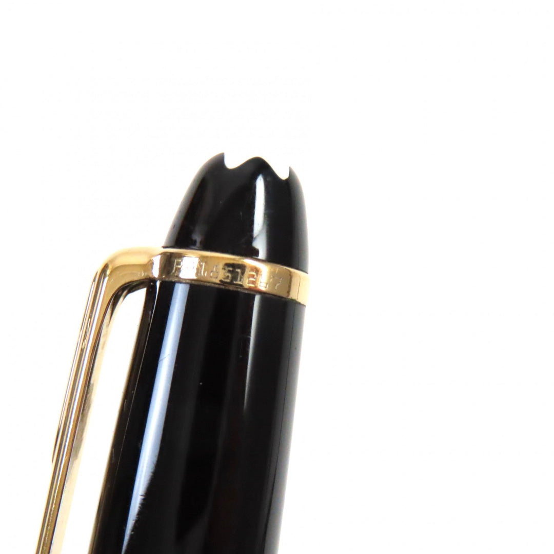 MONTBLANC Ballpoint pen Resin, Gold Plated Black gold Meisterstck Classic mens Used Authentic