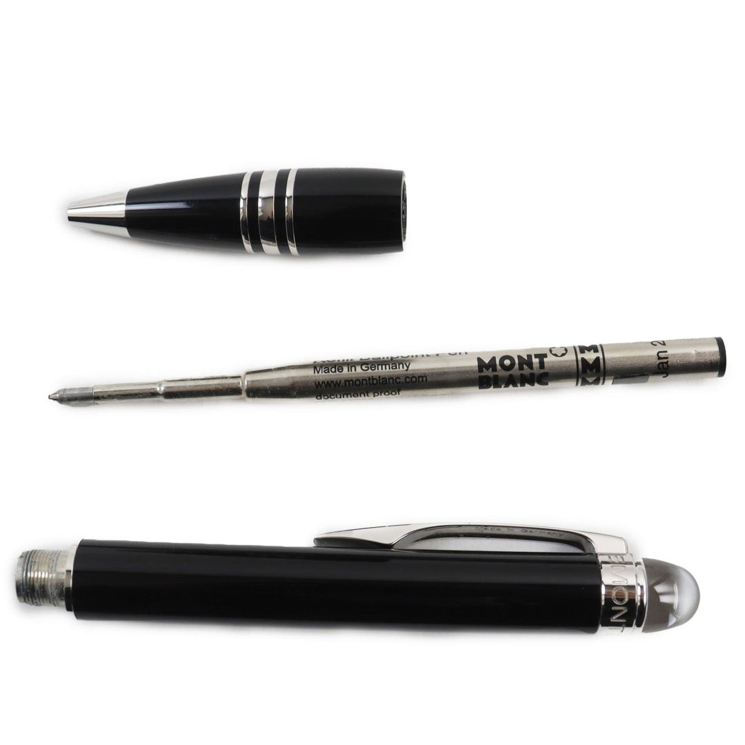MONTBLANC Ballpoint pen Precious resin Black Silver Starwalker mens Used Authentic