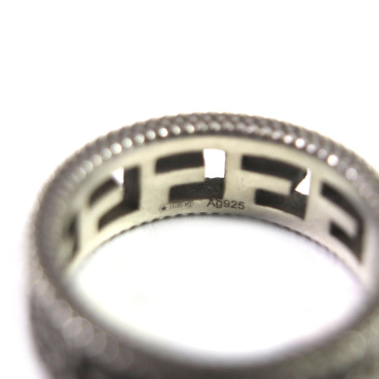 GUCCI Ring 576993 Main�FAG925 Silver Square G Arabesque mens 12 Used Authentic