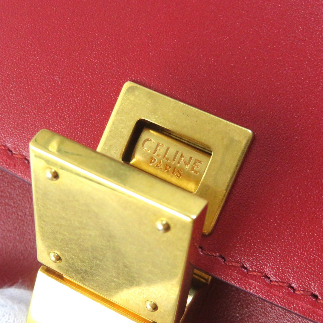 CELINE Shoulder Bag 189183DLS Main: Leather Red CLASSIC BOX Small Classic Box Small Women Used Authentic