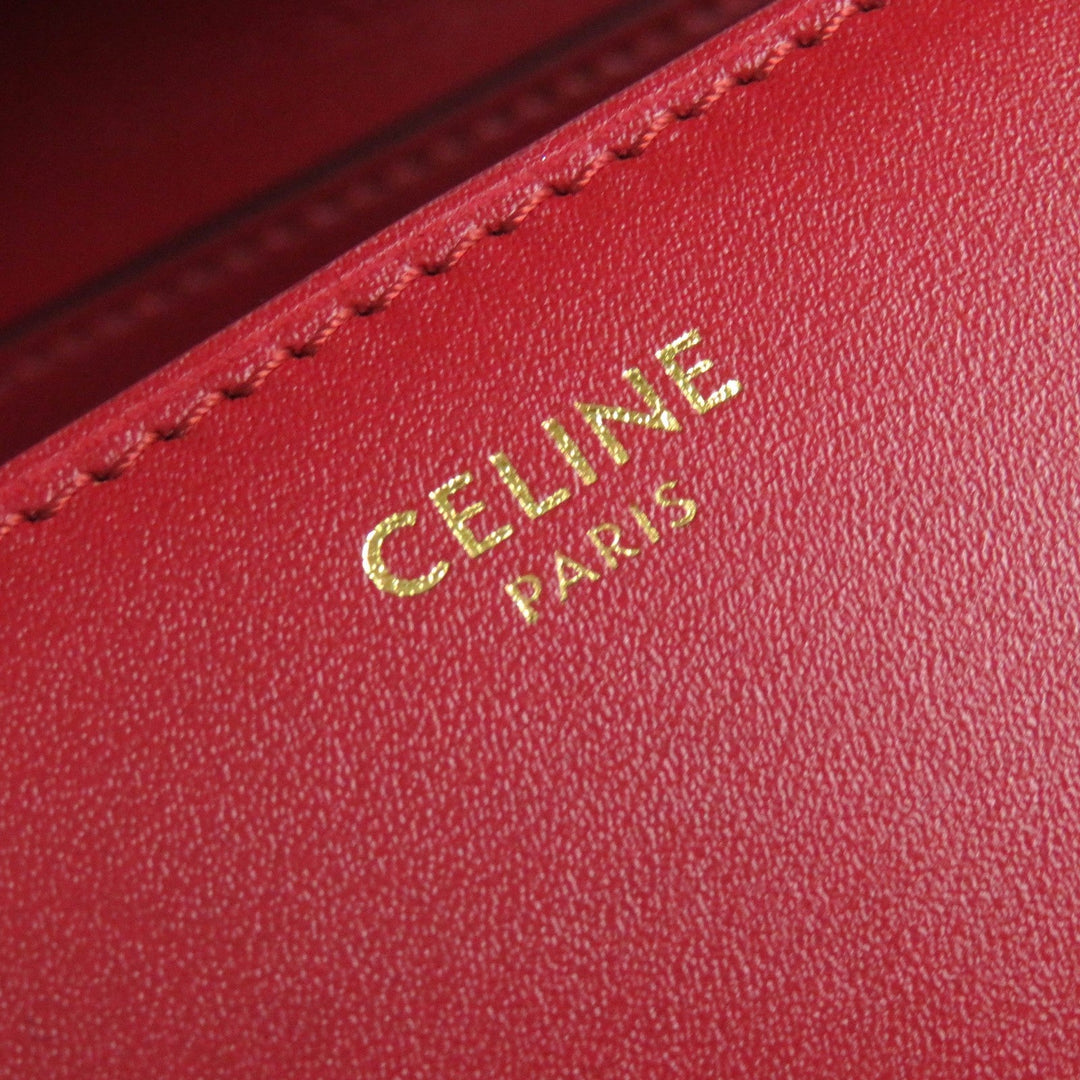 CELINE Shoulder Bag 189183DLS Main: Leather Red CLASSIC BOX Small Classic Box Small Women Used Authentic