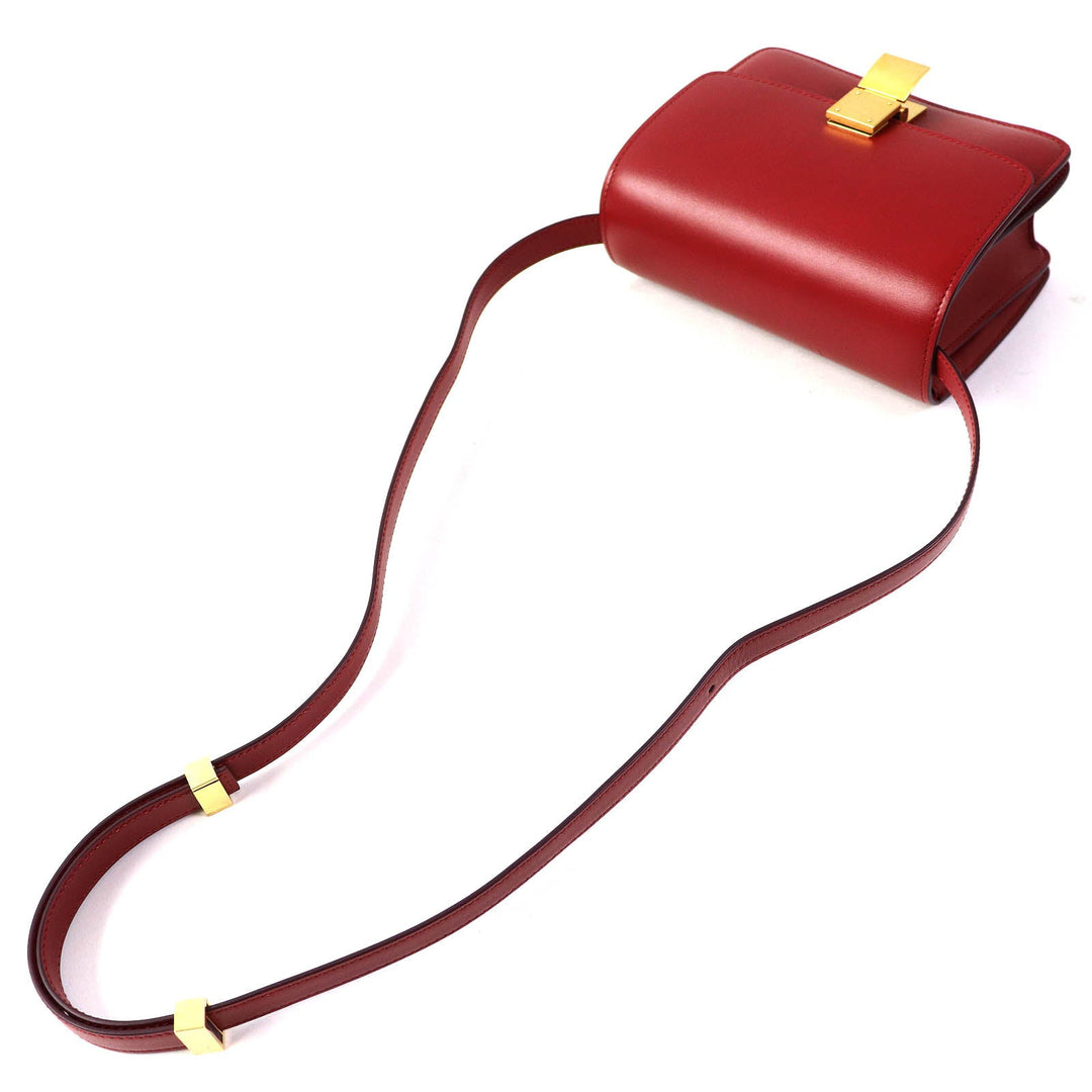CELINE Shoulder Bag 189183DLS Main: Leather Red CLASSIC BOX Small Classic Box Small Women Used Authentic