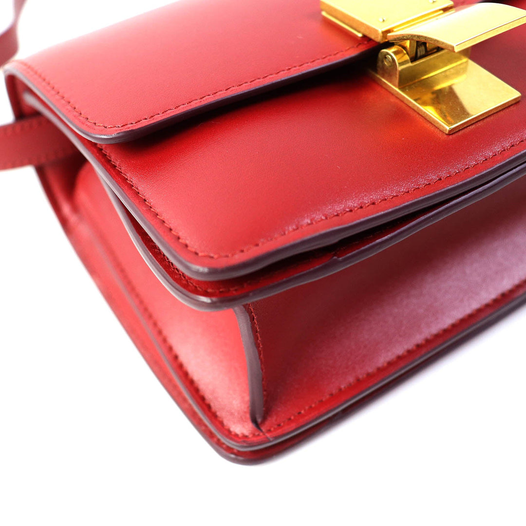 CELINE Shoulder Bag 189183DLS Main: Leather Red CLASSIC BOX Small Classic Box Small Women Used Authentic