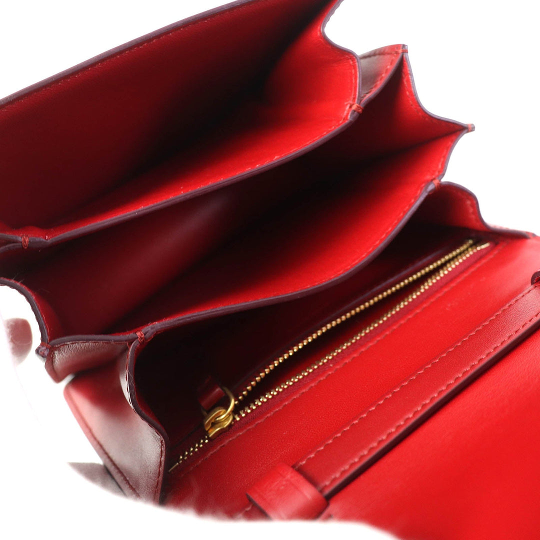 CELINE Shoulder Bag 189183DLS Main: Leather Red CLASSIC BOX Small Classic Box Small Women Used Authentic