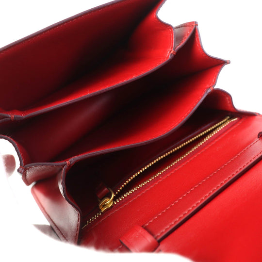 CELINE Shoulder Bag 189183DLS Main: Leather Red CLASSIC BOX Small Classic Box Small Women Used Authentic