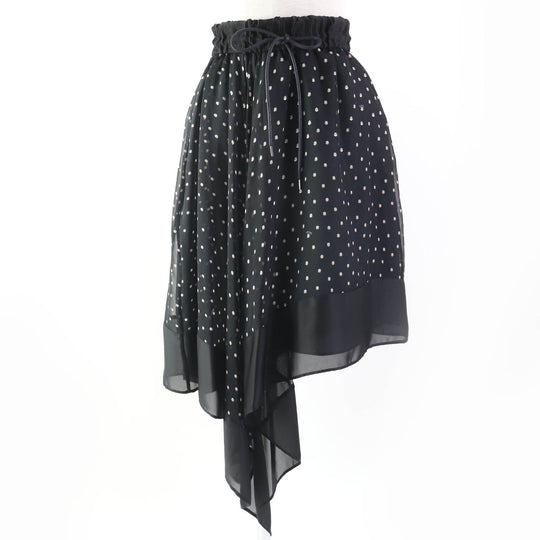 Sacai flare skirt 20-05065 Main: 100% polyester, lining: 100% cupra black Women Zero size Used Authentic