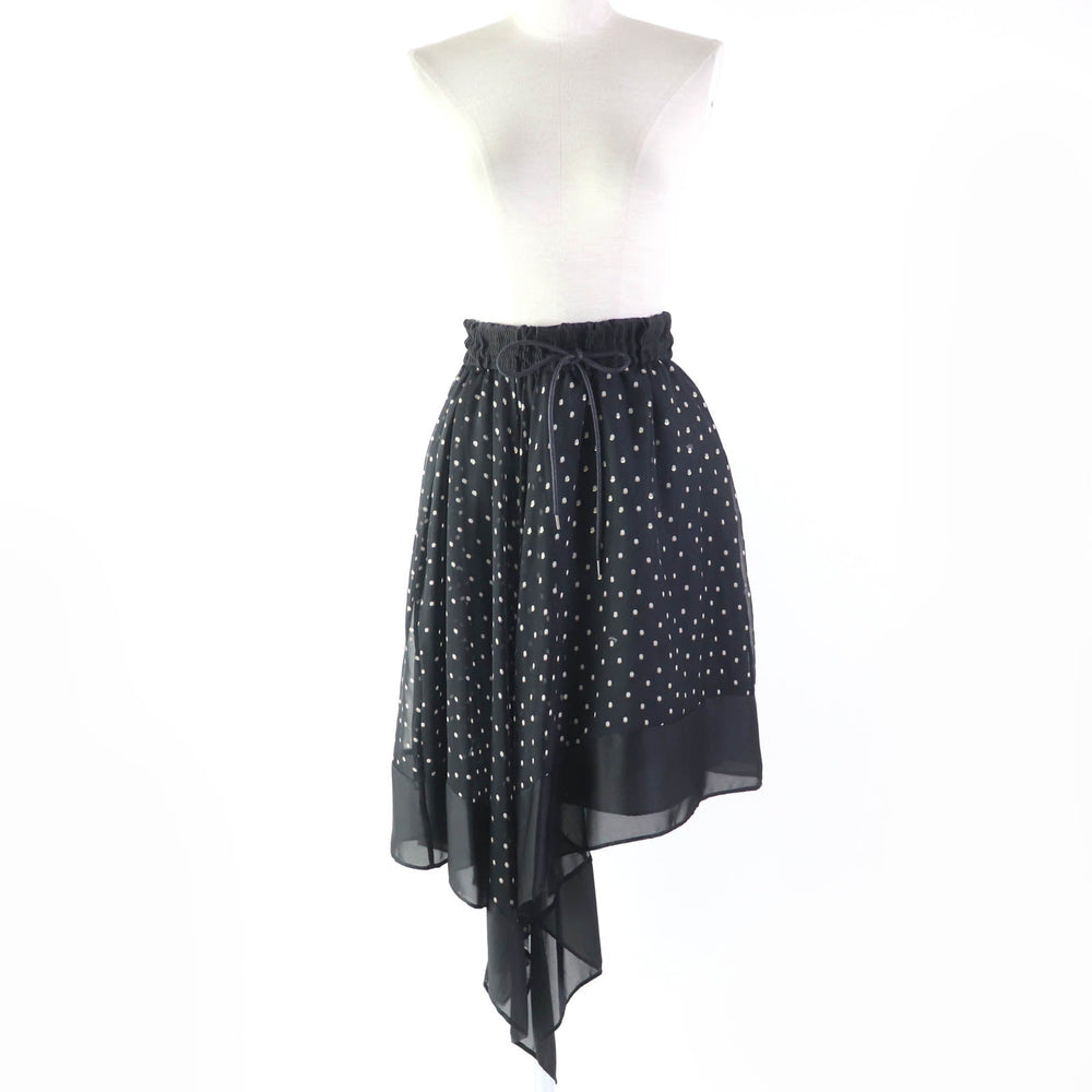 Sacai flare skirt 20-05065 Main: 100% polyester, lining: 100% cupra black Women Zero size Used Authentic