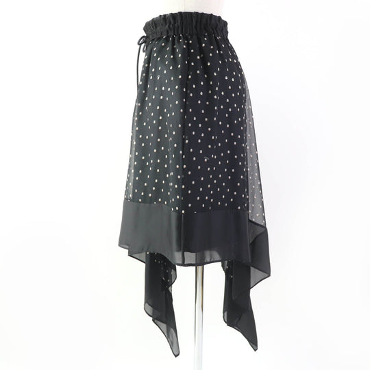 Sacai flare skirt 20-05065 Main: 100% polyester, lining: 100% cupra black Women Zero size Used Authentic