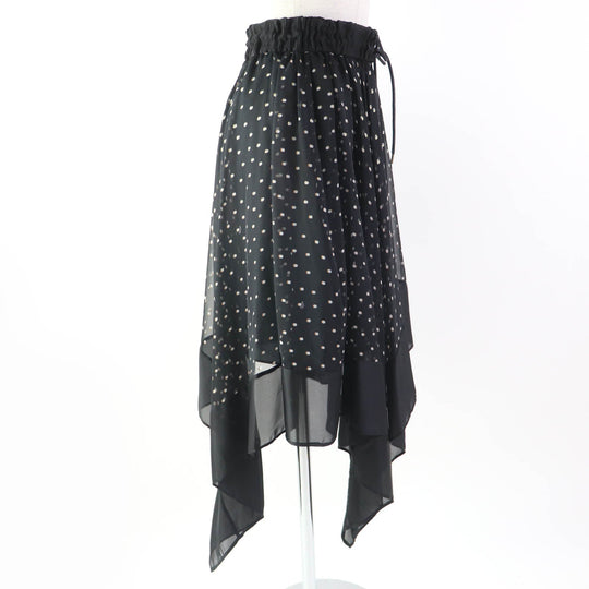 Sacai flare skirt 20-05065 Main: 100% polyester, lining: 100% cupra black Women Zero size Used Authentic