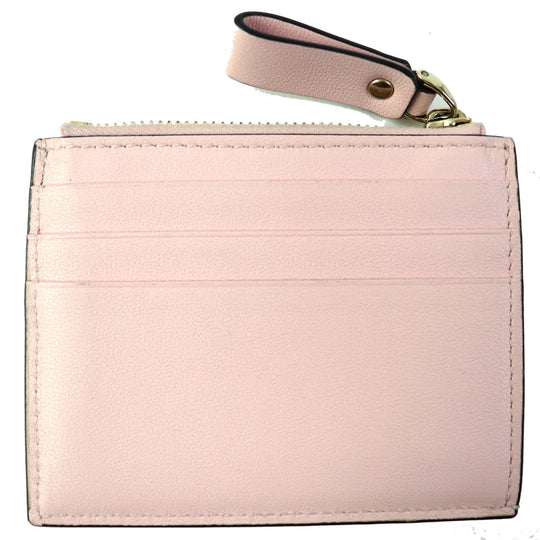 VALENTINO Card Case Calfskin pink Women Used Authentic