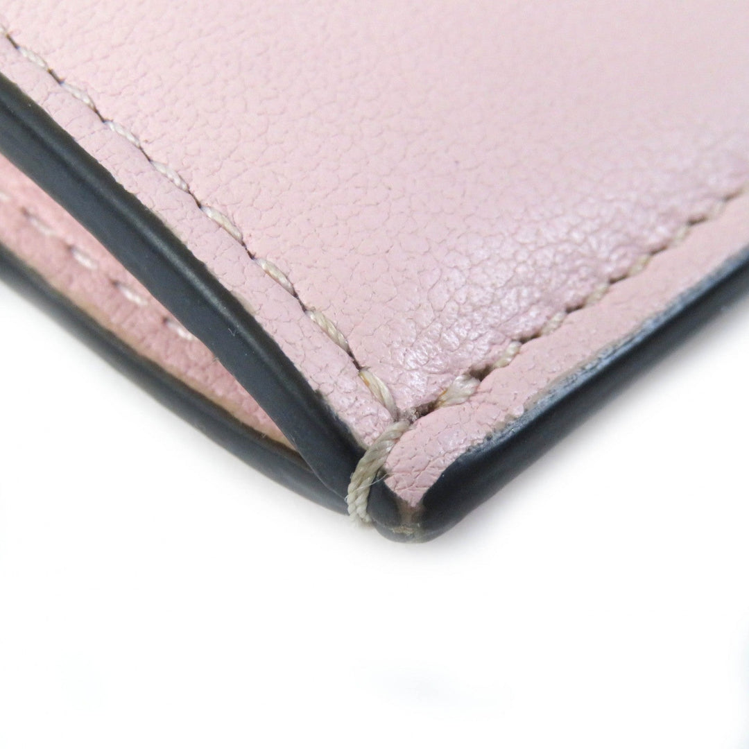 VALENTINO Card Case Calfskin pink Women Used Authentic