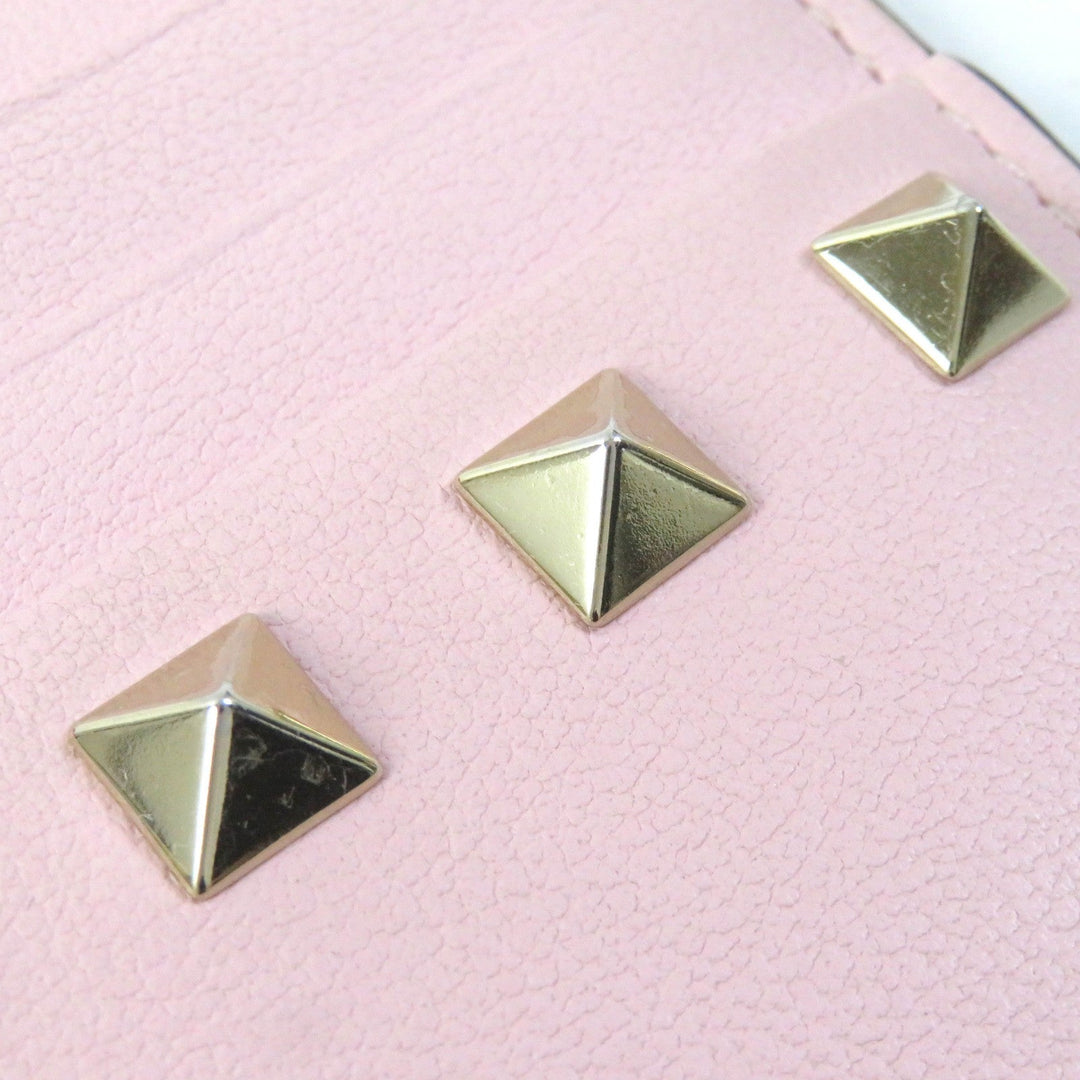 VALENTINO Card Case Calfskin pink Women Used Authentic