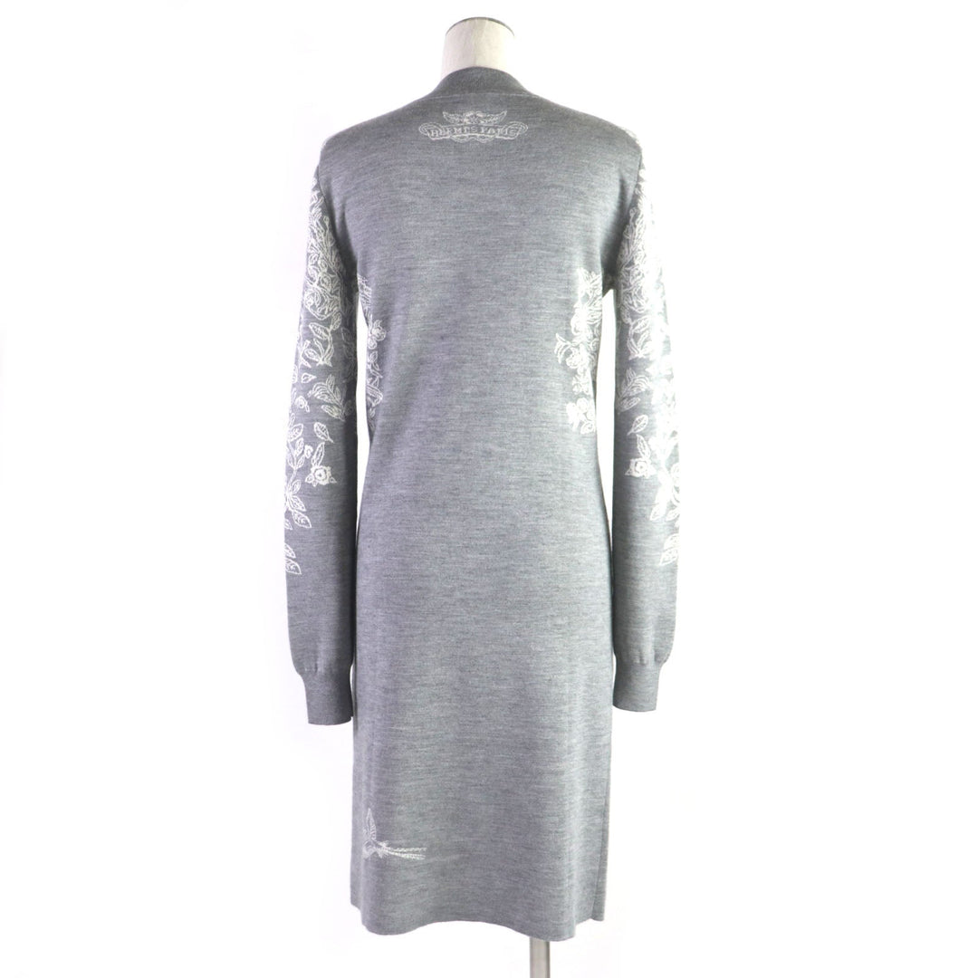 HERMES one piece Main: 46% cashmere, 46% silk, 8% nylon gray Jungle love Women 34 Used Authentic