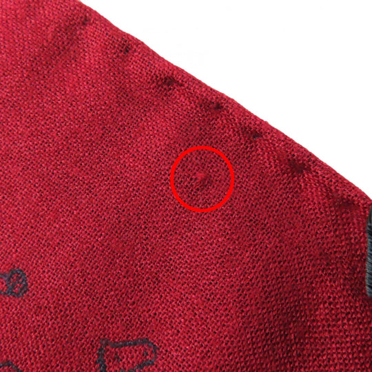 HERMES Scarf Main: 70% cashmere, Main: 30% silk Navy red Women Used Authentic