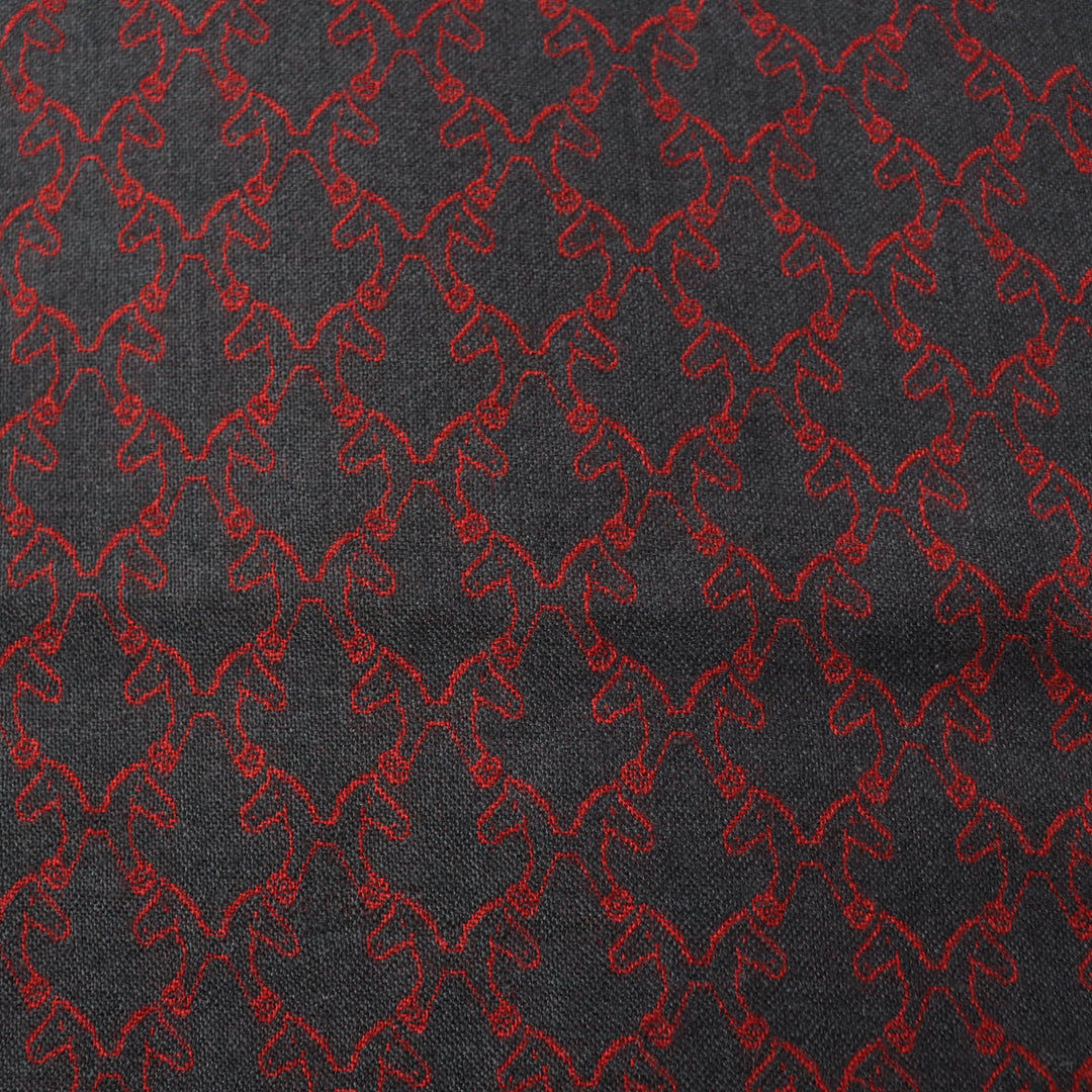 HERMES Scarf Main: 70% cashmere, Main: 30% silk Navy red Women Used Authentic